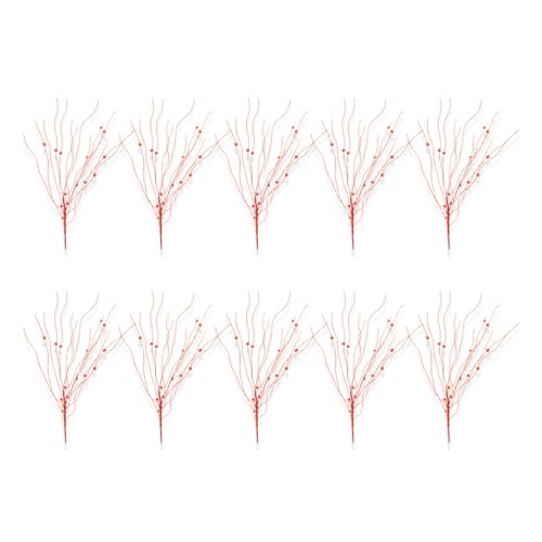 10 x gefrostete Blumen-Plektren, dekorative Stiele, glitzernde Weihnachtsspieße für Baumschmuck und Innendekoration, Weihnachtsbaumzweig von Arecobticy