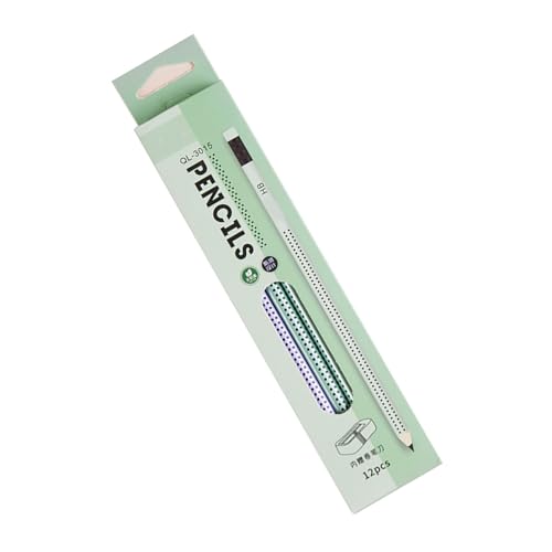 Arecobticy 12 Stück Holzzeichenstifte Ergonomischer Dreikantgriff Schreibstift mit kleinem Radiergummi zum Skizzieren Zeichnen Holzstifte von Arecobticy