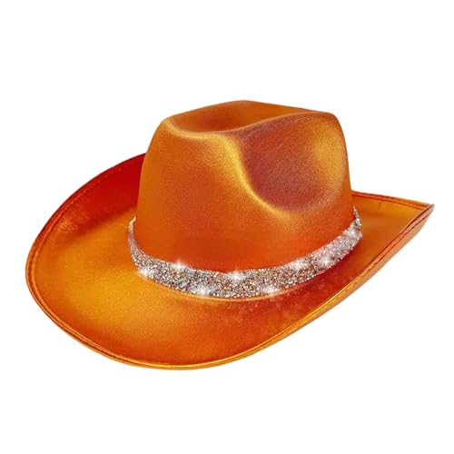 Arecobticy Karnevalshut mit Schmucksteinen, schwerer Kristall-Panama-Hut, Überraschung, Mädchen, Jungen, Braut, Hut für Karneval, Musik, Festival, Party, Cowboyhüte von Arecobticy