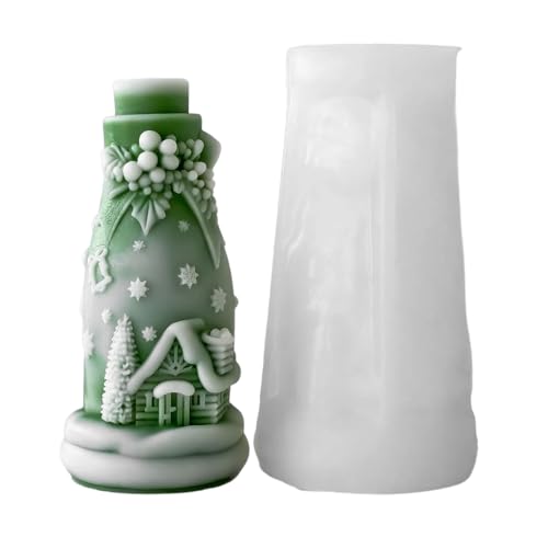 Geprägte Silikonform für Weihnachten, Flaschenform, Silikon-Backwerkzeug für Epoxidharz, Seife, Schokolade, Flaschenform, Weihnachtsform von Arecobticy