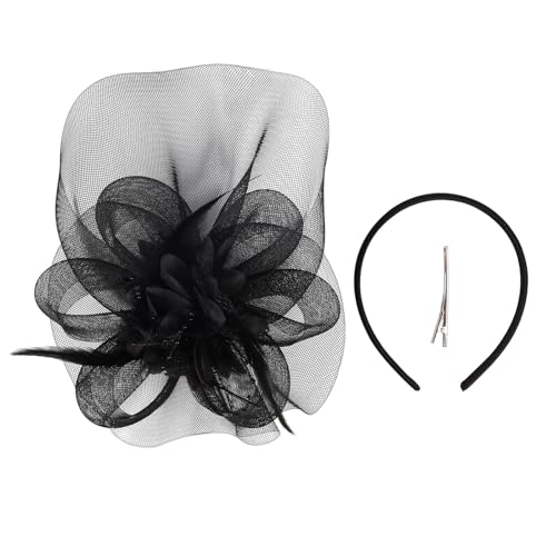Haarspange aus Netzstoff im Stil der 1920er-Jahre, mit gefiederten Dekorationen für Hochzeiten, Themenanlässe, Feiern, Accessoires, Netz-Kopfschmuck für Damen Haarspange aus Netzstoff im Stil der 1920er-Jahre, mit gefiederten Dekorationen für Hochzeiten, Themenanlässe, Feiern, Accessoires, Netz-Kopfschmuck für Damen von Arecobticy