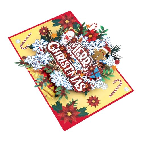 Handgefertigte Weihnachtskarte mit Umschlag, Grußkarte, Festival, Heimdekoration, für Weihnachten, handgefertigte Weihnachtsblumen von Arecobticy