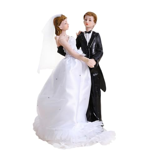 Kunstharz-Hochzeitsfigur, Kuchendekoration für Zeremonie, Jahrestag, Party, Tischdekoration, Hochzeitstag, Display-Figur von Arecobticy