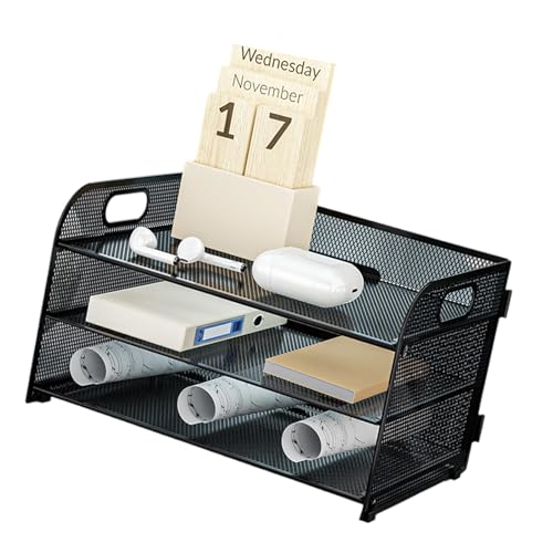 Schreibtisch-Organizer mit 3 Ebenen, Briefablage, Aktenablage, Papierzubehör, Notizbücher, Sortierregal, Büro-Ablage, Briefablage für Wohnheim Schreibtisch-Organizer mit 3 Ebenen, Briefablage, Aktenablage, Papierzubehör, Notizbücher, Sortierregal, Büro-Ablage, Briefablage für Wohnheim von Arecobticy