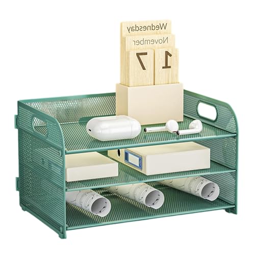 Schreibtisch-Organizer mit 3 Ebenen, Briefablage, Aktenablage, Papierzubehör, Notizbücher, Sortierregal, Büro-Ablage, Briefablage für Wohnheim Schreibtisch-Organizer mit 3 Ebenen, Briefablage, Aktenablage, Papierzubehör, Notizbücher, Sortierregal, Büro-Ablage, Briefablage für Wohnheim von Arecobticy