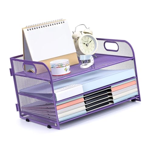 Schreibtisch-Organizer mit 3 Ebenen, Briefablage, Aktenablage, Papierzubehör, Notizbücher, Sortierregal, Büro-Ablage, Briefablage für Wohnheim Schreibtisch-Organizer mit 3 Ebenen, Briefablage, Aktenablage, Papierzubehör, Notizbücher, Sortierregal, Büro-Ablage, Briefablage für Wohnheim von Arecobticy