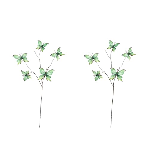 Set mit 2 Seiden-Schmetterlings-Blumenstielen, Event-Dekoration, künstlicher Zweig für Vasen, sicheres Partyzubehör, Großpackung mit künstlichen Blumenstielen, Vasendekoration von Arecobticy