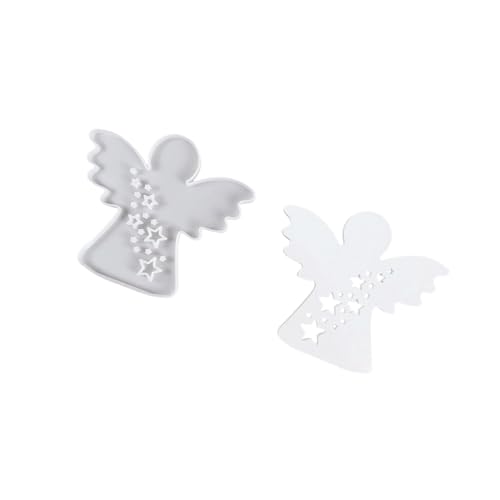 Silikonformen, Gipsformen, Engelchen mit Herz, Stern, Ornament, Gießformen, handgefertigt, Epoxidharz, Gips, Engel, Engel mit Herz, Silikon von Arecobticy