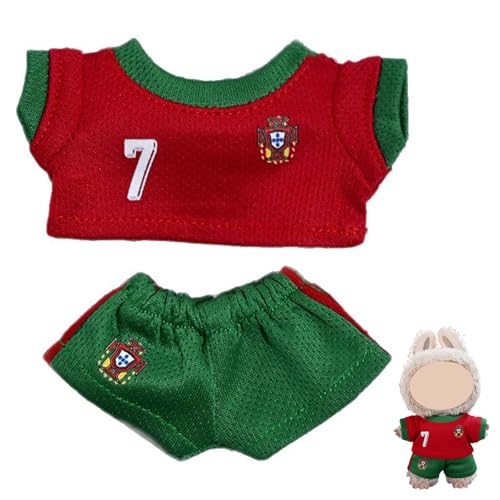 17cm Kleidung Puppen, Mini Puppenkleidung, 2 Stück Set Fußballanzüge, Puppe Klamotten, für Sammler, DIY Kinder Geschenke (Ohne Puppe) von Areiknim