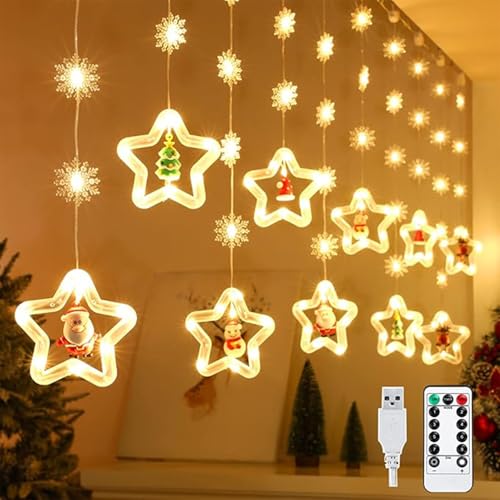 Arespark LED Sterne Lichterkette, 3M LED Lichtervorhang + 2,7M USB Kable, 120 LED Weihnachtsbeleuchtung 8 Modi IP65 mit Weihnachtsbaum Weihnachtsmann Für Weihnachten Balkon Hochzeit Arespark LED Sterne Lichterkette, 3M LED Lichtervorhang + 2,7M USB Kable, 120 LED Weihnachtsbeleuchtung 8 Modi IP65 mit Weihnachtsbaum Weihnachtsmann Für Weihnachten Balkon Hochzeit von Arespark