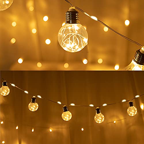LED Glühbirnen, 100 LEDs Kupferdraht Lichterkette, 10 Glühbirnen Girlandenlichter, 8 Blinkmodi Deko Beleuchtung, für Weihnachtsdeko Hochzeit Party Terrasse Café Garten von Arespark