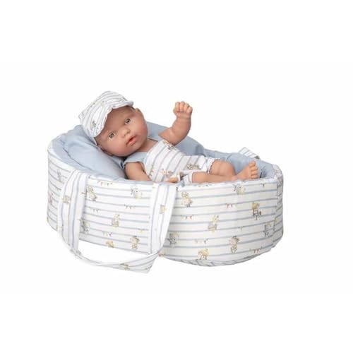 ARIAS Elegance 26 cm PILLINES Puppe mit passender Kleidung und Tragetasche in Blau- und Weißtönen und Streifenmuster und Bären, in Tasche, Spielzeug für Kinder Aller Altersgruppen (ARI50895) von Arias