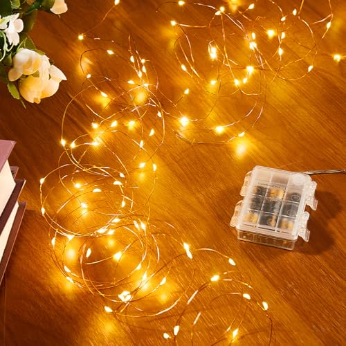 Ariceleo 5m 50 LED Wasserdichte Lichterkette, Batteriebetrieben, 1 Packung Warmweiße Kupferdraht-Lichter mit Fernbedienung, Timer & Funkelmodus, Ideal für Schlafzimmer, Hochzeit, Weihnachtsdekoration Ariceleo 5m 50 LED Wasserdichte Lichterkette, Batteriebetrieben, 1 Packung Warmweiße Kupferdraht-Lichter mit Fernbedienung, Timer & Funkelmodus, Ideal für Schlafzimmer, Hochzeit, Weihnachtsdekoration von Ariceleo