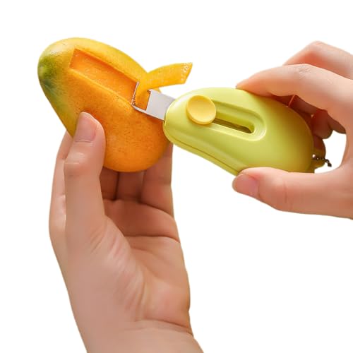 Avocado-Form Mini Obst- & Gemüseschäler, 1 Stück, versteckte Klinge, tragbare Schäler für Reisen, Camping, Büro, Edelstahl, Gelb von Ariettie