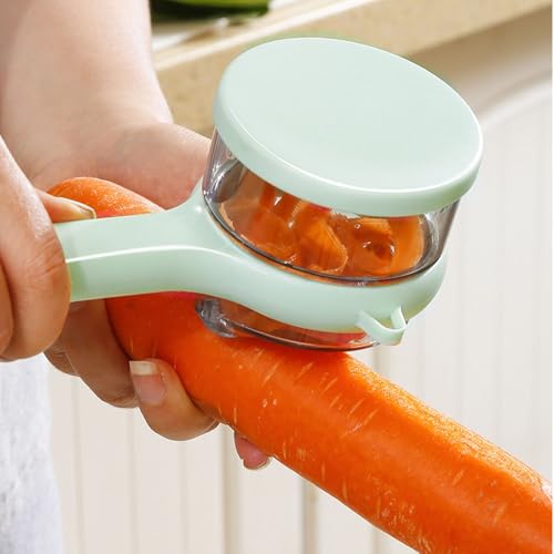 Obstschäler Küchenspezifischer Schäler Aufbewahrungsschäler Multifunktionaler Spargel- und Birnenschäler (Grün) von Ariettie