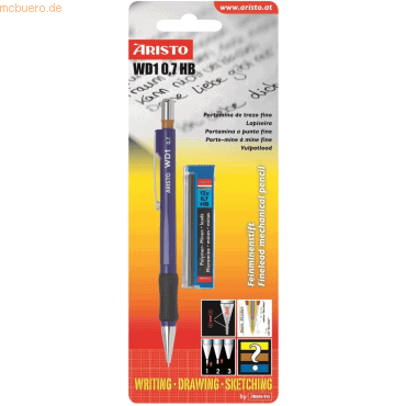 10 x Aristo Feinminenstift WD1 0,7mm blau Blister 10 x Aristo Feinminenstift WD1 0,7mm blau Blister von Aristo