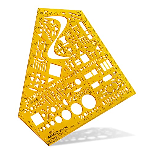Aristo AH5050 Schablone Elektro (Schaltzeichen für Elektrotechnik und Elektronik, formstabiler PET Kunststoff) orange-transparent Aristo AH5050 Schablone Elektro (Schaltzeichen für Elektrotechnik und Elektronik, formstabiler PET Kunststoff) orange-transparent von Aristo