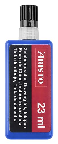 Aristo AR64809 Zeichentusche blau (hohe Deckraft, schnell trocknend, lichtbeständig, reproduzierfähig, Tusche für Tuschefüller Aristo MG1 PRO) 23 ml von Aristo
