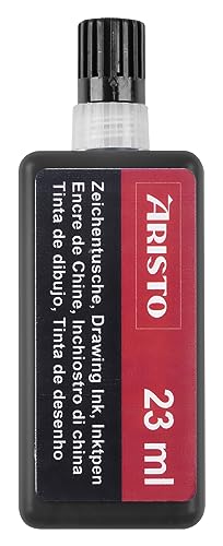 Aristo AR64817 Zeichentusche schwarz (hohe Deckraft, schnell trocknend, lichtbeständig, reproduzierfähig, Tusche für Tuschefüller Aristo MG1 PRO) 23 ml von Jovi