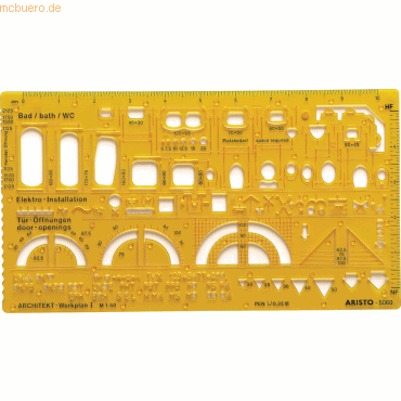 Aristo Schablone Architekt 1 1:50 gelb von Aristo