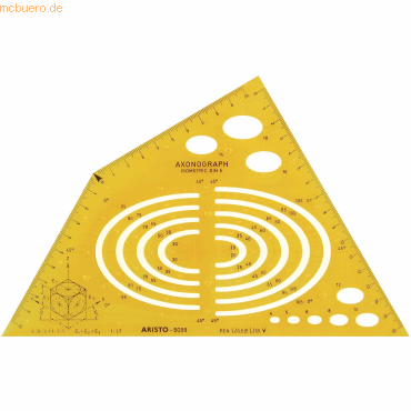 Aristo Schablone Axonograph Isometric Seitenverhältnis 1:1:1 Ellipsen: von Aristo