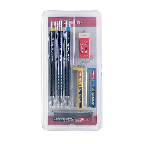 Aristo AR85010 Druckbleistifte Geo Pen Set 7-teilig (Bleistifte in den Strichstärken 0.35/0.50/0.70 mm, Härtegrad HB, inkl. 3 Dosen mit passenden Ersatzminen, Radiergummi Studio30) schwarz Aristo AR85010 Druckbleistifte Geo Pen Set 7-teilig (Bleistifte in den Strichstärken 0.35/0.50/0.70 mm, Härtegrad HB, inkl. 3 Dosen mit passenden Ersatzminen, Radiergummi Studio30) schwarz von Aristo