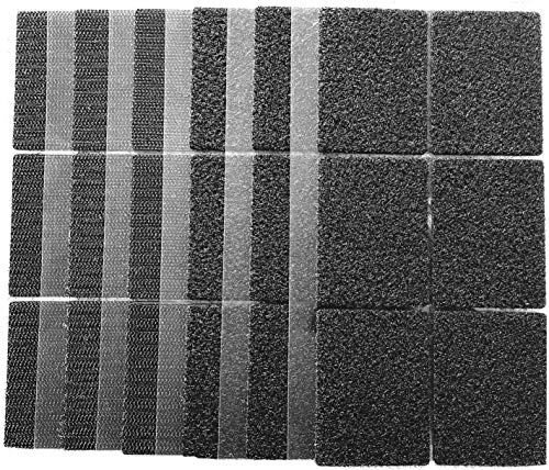 Strapazierfähiges Montage-Klebeband, industrielle Stärke, Haken-Schlaufen, doppelseitig, Klebe-Rückseite, Teppich-Greifer-Pad, Wandbefestigung, Münzen, schwarz (18 Paar/4 x 6 cm) von Arlent
