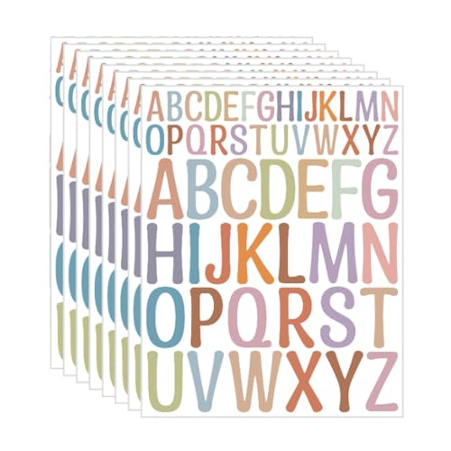 Armastuse Buchstaben Aufkleber,8 Blatt (416 StüCk) Klebebuchstaben Bunt, Selbstklebende Buchstaben Vinyl Sticker,FüR Postfach,Schilder,Adressnummer von Armastuse
