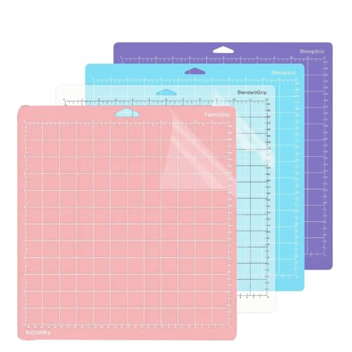 Armastuse Schneidematte 4 StüCk, Ersatzkleber Klebrige ZubehöRset Plotter Matte Pvc Polyvinylchlorid Mit Raster, FüR Plotter, NäHen, Quilten Und Kunsthandwerk(12x12 Zoll) von Armastuse