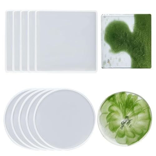 Armastuse Silikonform Tablett, 10 Stück Silikonform Untersetzer Epoxidharz Formen, für DIY Tablett Obsttablett Kunsthandwerk Heimdekoration Armastuse Silikonform Tablett, 10 Stück Silikonform Untersetzer Epoxidharz Formen, für DIY Tablett Obsttablett Kunsthandwerk Heimdekoration von Armastuse
