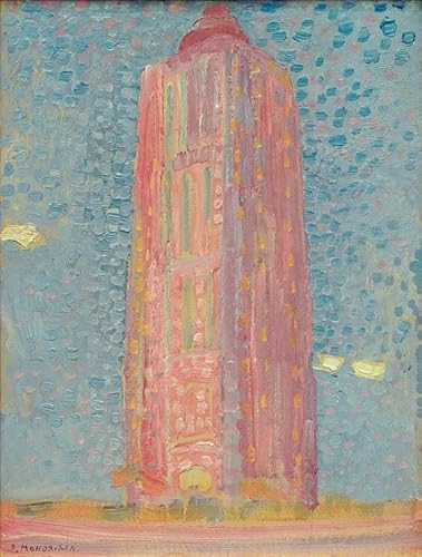 ArmerI Drucken ÖLgemäLde Leinwand Wandkunst Bekannt Leuchtturm bei Westkapelle von Piet Mondrian für Office Home Decor 60x90cm von ArmerI