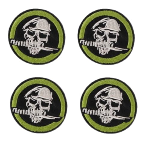 ArmorSmith Taktischer bestickter Aufnäher zum Aufbügeln, Totenkopf-Design mit Bordüre, 6,6 cm, runde Polyester-Applikation für Kleidung und Ausrüstung (3) von ArmorSmith