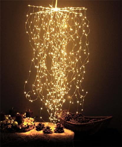 Arnusa LED Sternenschauer 720 LED Lichterbündel zum Aufhängen warmweiß LED Wasserfall Lichterkette Weihnachtsbeleuchtung Lichterschweif von Arnusa