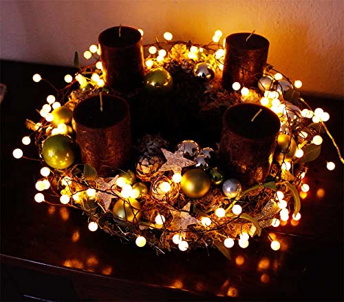 LED Cluster Lichterkette Leuchtkugeln 120 LED warmweiß Weihnachtsbeleuchtung Dekoleuchte Innen und Außen mit Steckernetzteil LED Cluster Lichterkette Leuchtkugeln 120 LED warmweiß Weihnachtsbeleuchtung Dekoleuchte Innen und Außen mit Steckernetzteil von Arnusa