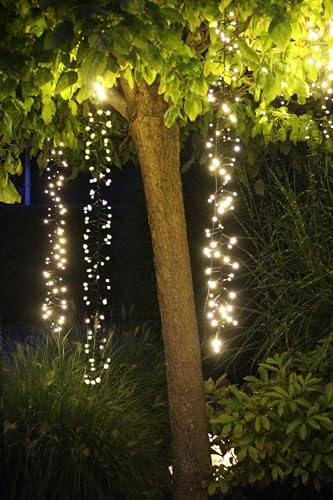 LED Lichterkette Lichterzauber Eisregen Snowfall Effekt warmweiß mit Timer hängend ausgefallene Lichterkette Weihnachtsbeleuchtung Baumbeleuchtung (3 Stränge 360 LED) von Arnusa