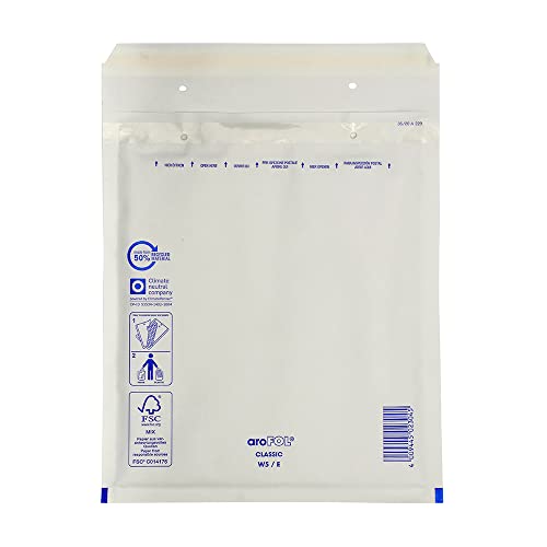 100 x Luftpolsterversandtaschen Weiss - Gr. E / 5 [ 240 x 275 mm ] Luftpolstertaschen Versandtaschen Umschläge von AroFOL classic