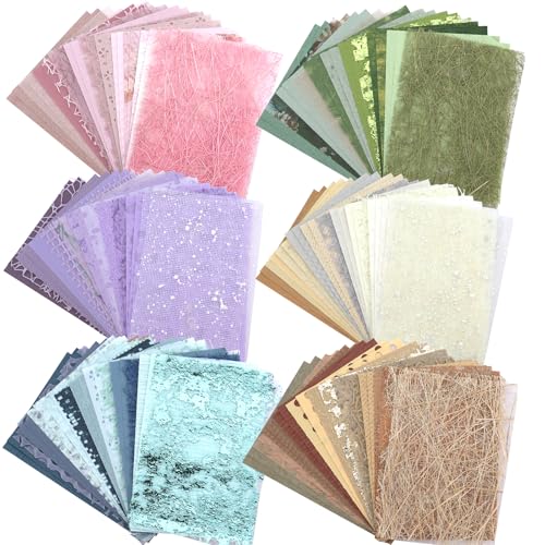 144 Blatt strukturiertes Scrapbook-Papier und Netzstoff-Set – 6 Stück, sortiert, gemischtes Spezialpapier für Scrapbooking, Planer, Bullet Junk, Journal, Medien, Collage, Kartenverzierungen, 9,9 x 144 Blatt strukturiertes Scrapbook-Papier und Netzstoff-Set – 6 Stück, sortiert, gemischtes Spezialpapier für Scrapbooking, Planer, Bullet Junk, Journal, Medien, Collage, Kartenverzierungen, 9,9 x von Aromoty