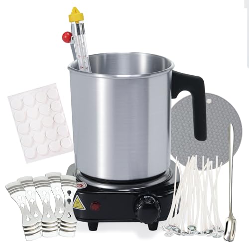 Aroparc Kerzenherstellung Kit - All-in-One DIY Kerzenherstellung Zubehör mit Heizplatte, Wachs, Dochten, Duftölen & Werkzeugen - Perfekt für Anfänger & Fortgeschrittene Bastler von Aroparc