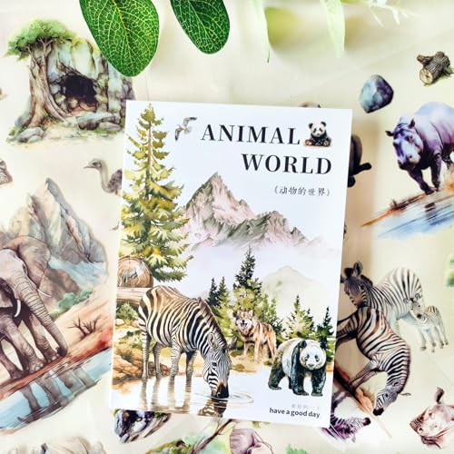 20 Blätter Bullet Journaling Sticker,Scrapbook Zubehör Stickers PET Scrapbooking Sticker,Tier Thema Aufkleber Deko für Fotoalbum,Kalender,Notebook,Journaling,DIY Crafts(Jungle Beast) von Arpaper