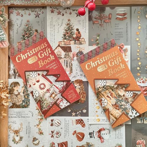 Arpaper 36 Blätte Scrapbook Stickers, Weihnachten Sticker Scrapbook Zubehör für Bullet Journal,Fotoalbum,Notebook,DIY Journaling,Painting(Christmas Candles) von Arpaper