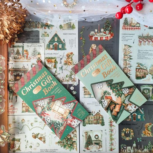 Arpaper 36 Blätte Scrapbook Stickers,Weihnachten Sticker Scrapbook Zubehör für Christmas,Bullet Journal,Fotoalbum,Notebook,DIY Journaling,Painting(Christmas Trip) von Arpaper