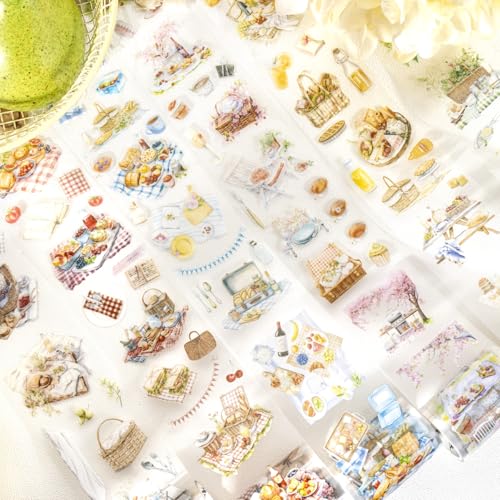 Arpaper 6 Rolls Scrapbook Washi Tape,Transparent PET Scrapbook Stickers Tape Dekoratives Klebeband für DIY Bullet Journaling,Planer,Karten und Scrapbooking(Holiday Outing) von Arpaper