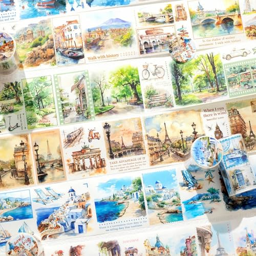 Arpaper Bullet Journal Zubehör Stickers,6 Rolls Vintage Aesthetic Scrapbooking Zubehör Stickers,Washi Tape Stickers Decorative for Journal,Photo Album,DIY Crafts,Mobile Phones(Embrace World Series) von Arpaper