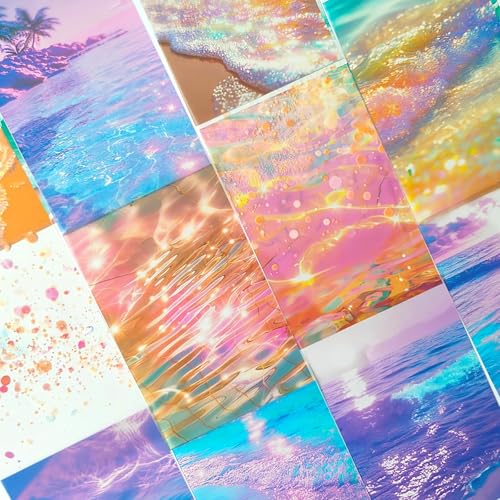 Arpaper Scrapbook Journaling Zubehör Stickers,PET Ocean Wasserwellen Musterpapier für Bullet Journal Fotoalbum,Notebook,DIY Journaling,Painting（The Color of The Sea 1） von Arpaper
