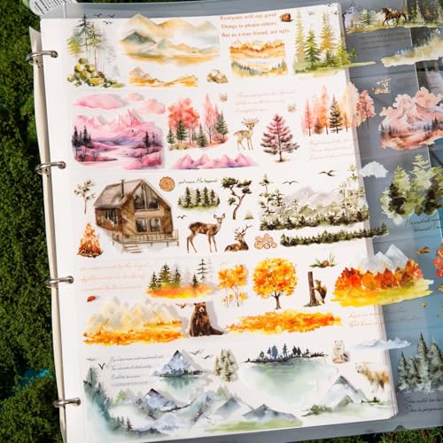 Arpaper Washi Tape Stickers,Bullet Journal Zubehör Sticker,6 Rolls PET Mountains Forest&Animals Aesthetic Scrapbooking Stickers Decorative for Journal Zubehör,Photo Album(Mountains Wilderness Series) Arpaper Washi Tape Stickers,Bullet Journal Zubehör Sticker,6 Rolls PET Mountains Forest&Animals Aesthetic Scrapbooking Stickers Decorative for Journal Zubehör,Photo Album(Mountains Wilderness Series) von Arpaper