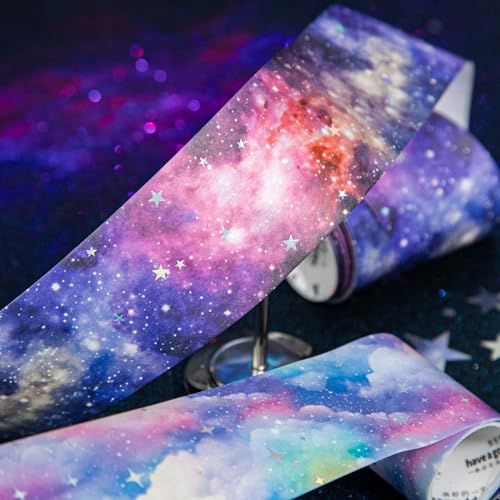 Scrapbook Washi Tape,6 Rolls Scrapbook Stickers Dekoratives Klebeband Starry Series Papier Tape für DIY Bullet Journals,Planer,Karten und Scrapbooking(Starry Dreams) von Arpaper