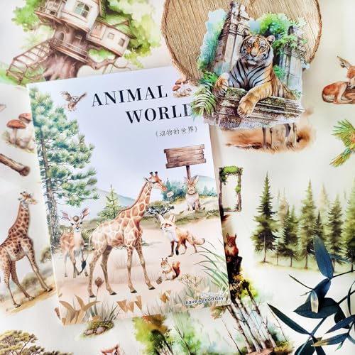 Scrapbook Zubehör Stickers,20 Blätter Bullet Journal Sticker PET Scrapbook Stickers,Niedliches Tier Thema Aufkleber Deko für Fotoalbum,Kalender,Notebook,Journaling,DIY Crafts（Tiere des Waldes） von Arpaper