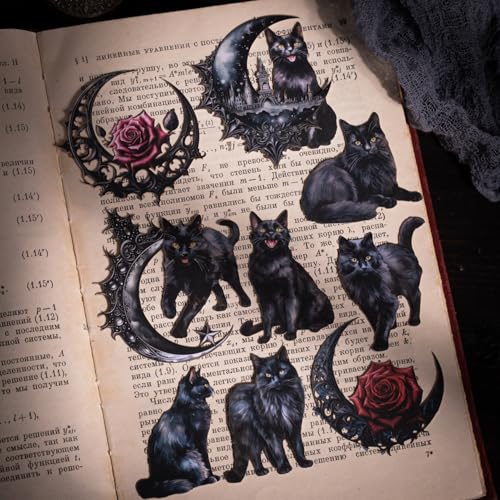Scrapbooking Stickers Set, 80 Stück Scrapbook Zubehör,Gothic Stickers for Scrapbooking,Bullet Journal,Junk Journal,DIYCrafts,Fotoalbum,Notebook,Painting,Calendar,Zeitschriften(Dark Mirage) von Arpaper