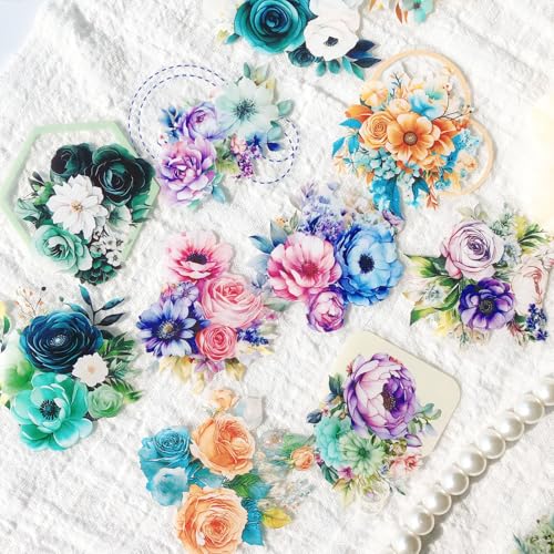 Scrapbooking Zubehör Blumen Stickers 120pcs Deko Aesthetic Sticker Set Scrapbook Stickers Junk Journal Aufkleber für DIY Fotoalbum Journaling Zubehör Notebook, Laptop, Calendar（Flower Dream von Arpaper
