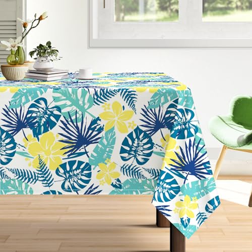 Arquiel Tischdecke Aquarell Palmenblätter, Tischdecken Abwaschbar Rechteckige Tischtuch Blätter Tischdeck Für Garten, Küche Essen Parteien Sommer (152X213Cm) von Arquiel